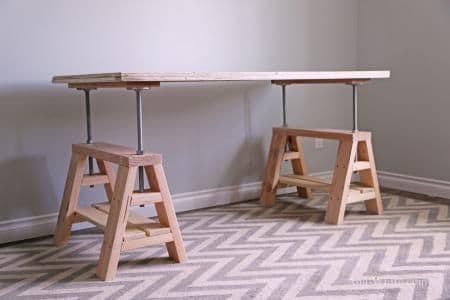sawhorse table