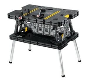 Keter Folding Table Work Bench For Woodworking Tools & Accessories with Clamps Keter Folding