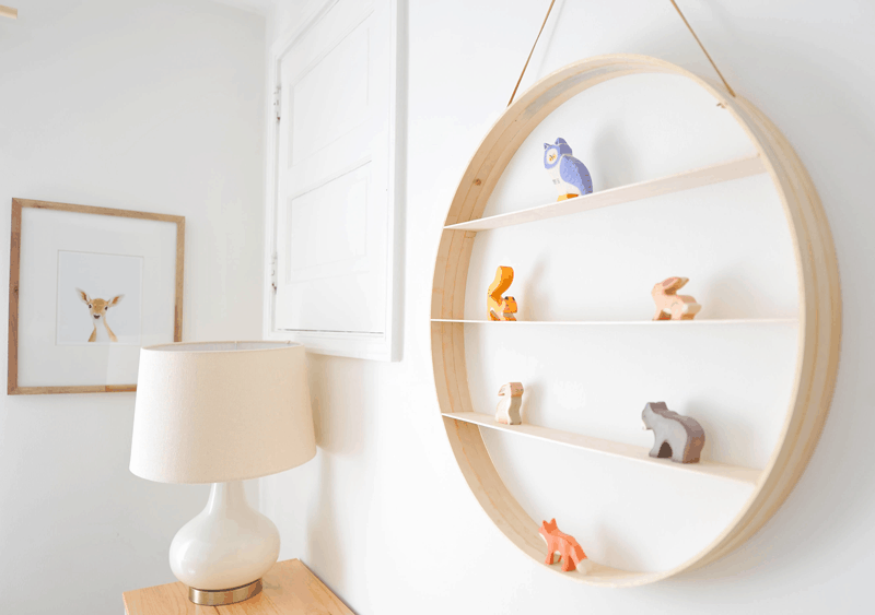 round wood shelf