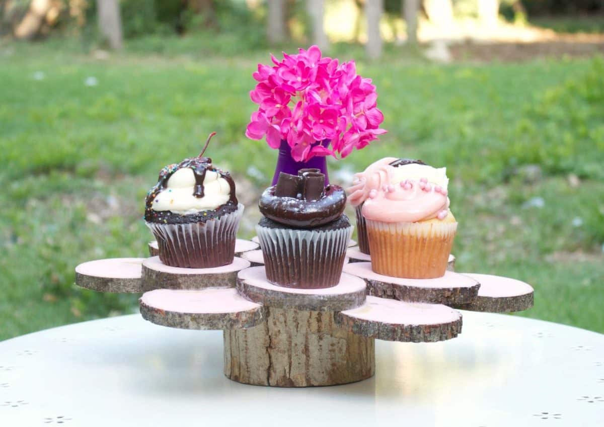 rustic cake stand
