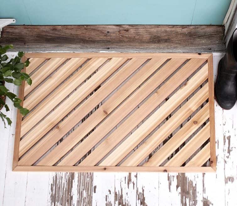 wood doormat