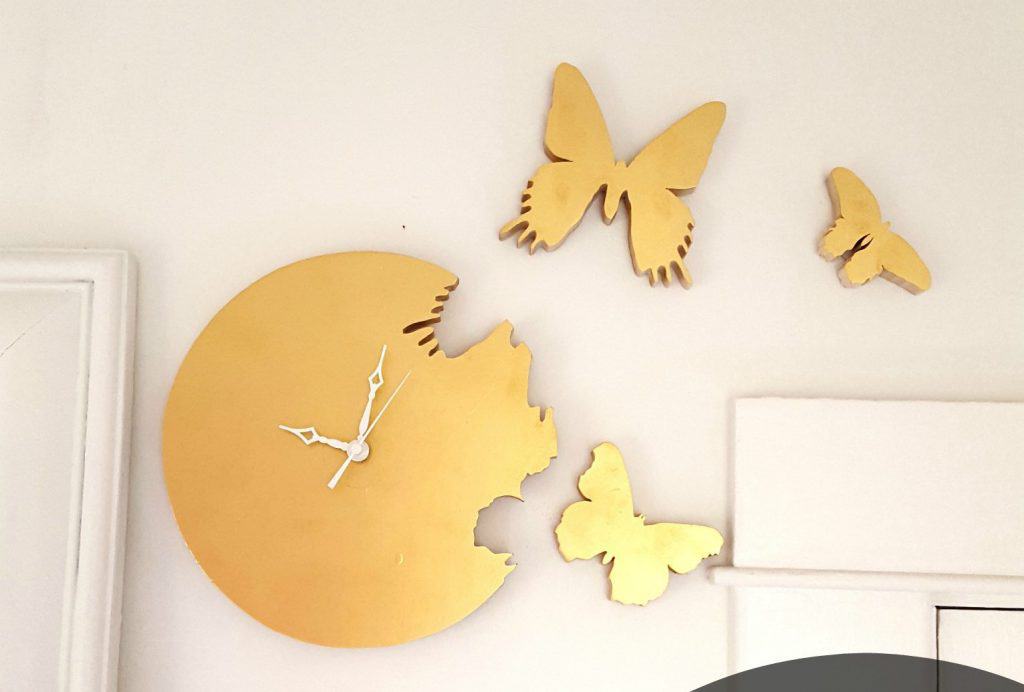 butterfly cutout clock