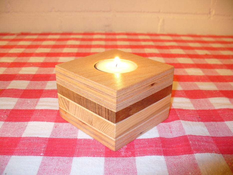 wood candle holder