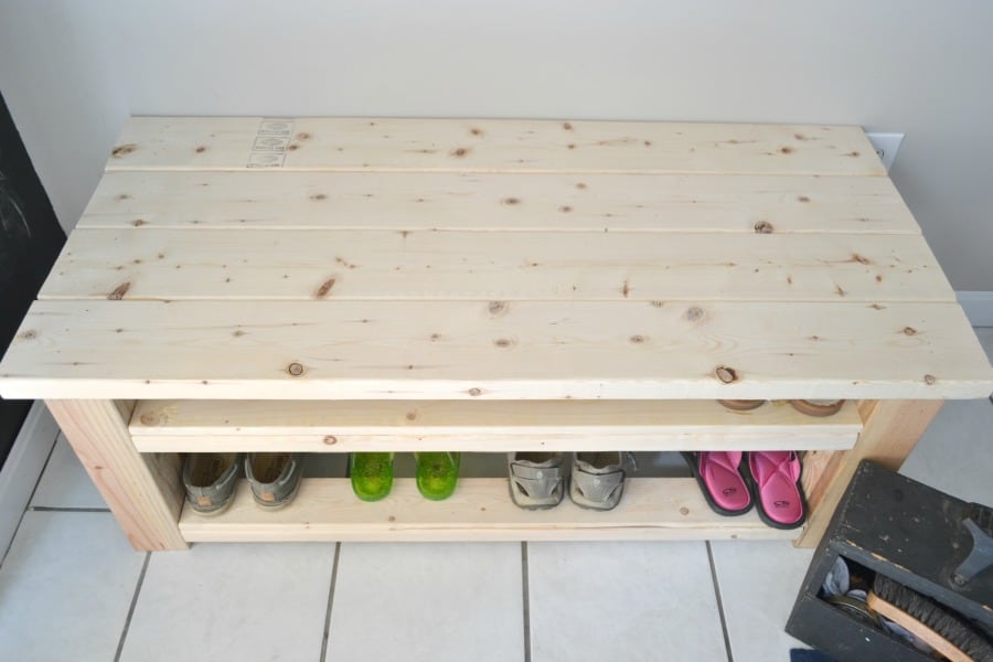 mudroom bench and shoe storage